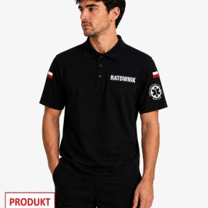 Koszulka POLO czarna PRM/RM